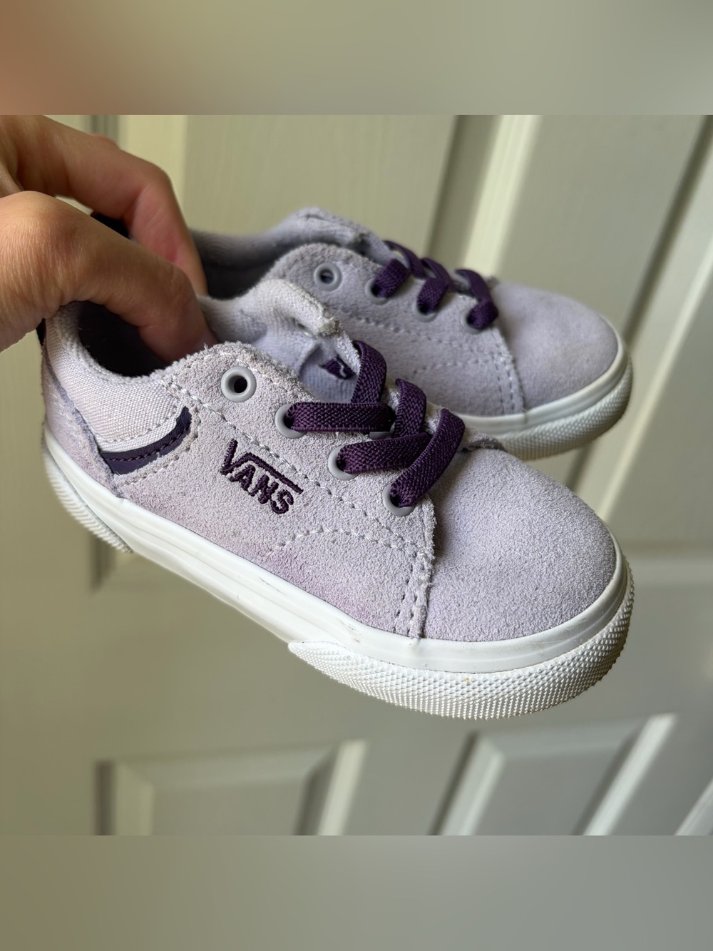 Vans slip on size 6C lilac purple